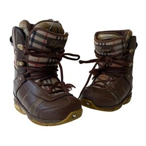 Northwave Women's Legend Lady Brown Plaid Snowboard Boots Size 6 Outdoor Winter